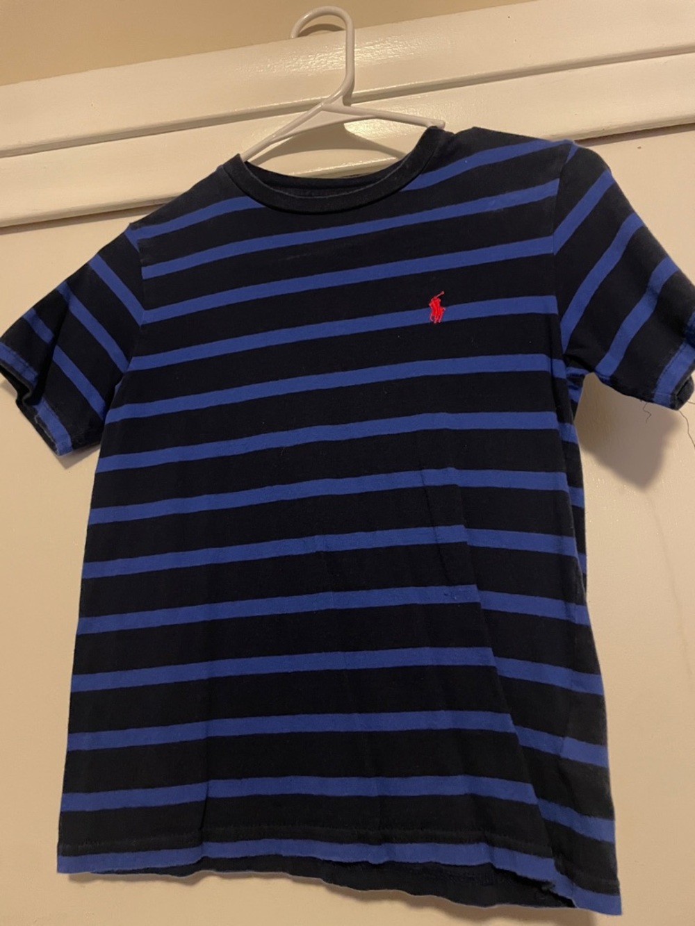Ralph Lauren Boys Striped Short Sleeve Tee in Navy & Royal